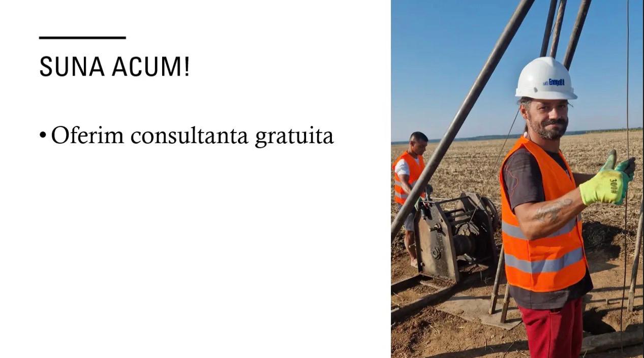 Consultanță gratuită pentru lucrări de foraj